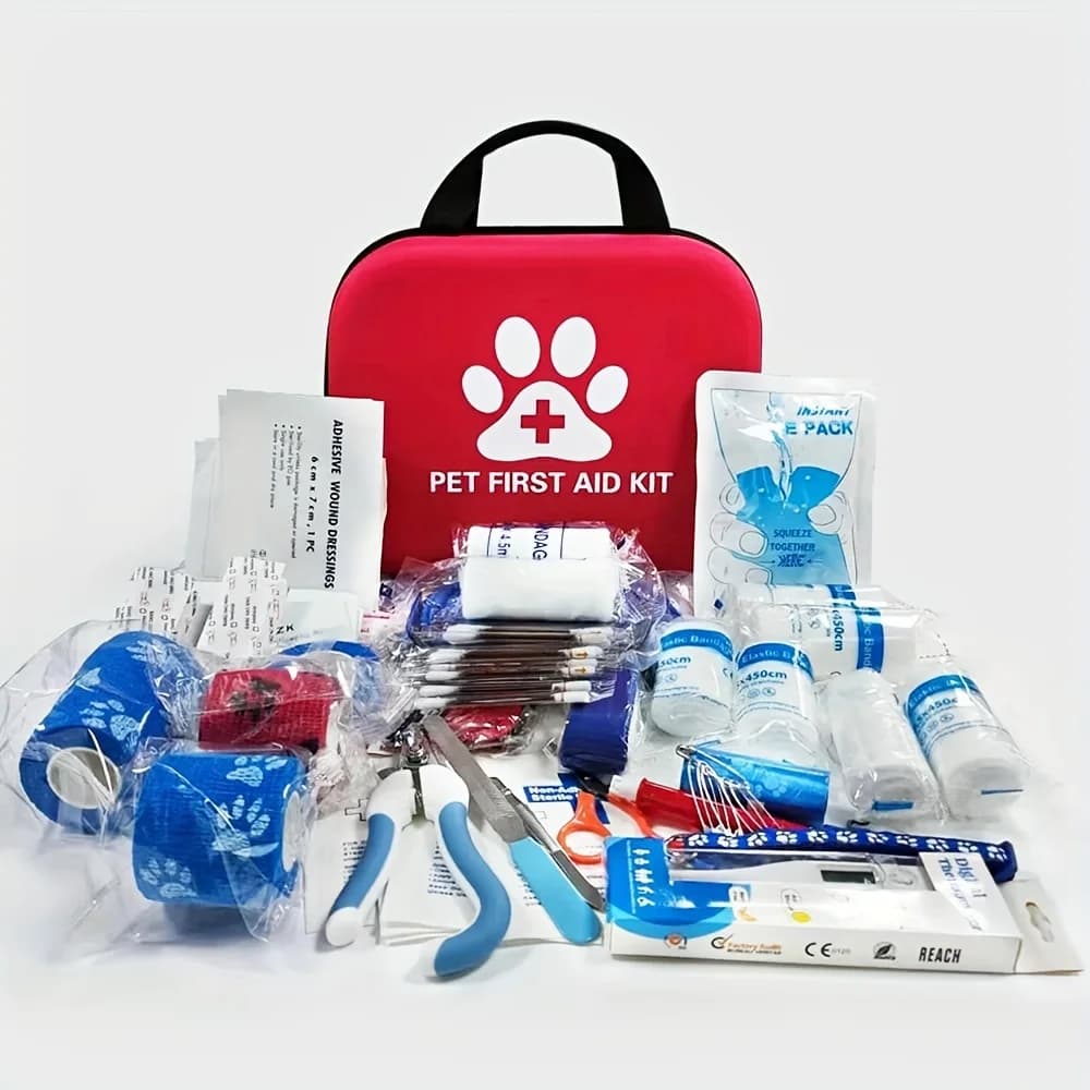 Chien d'urgence EVA portable 61 pièces et trousse de premiers soins pour animaux de compagnie po
