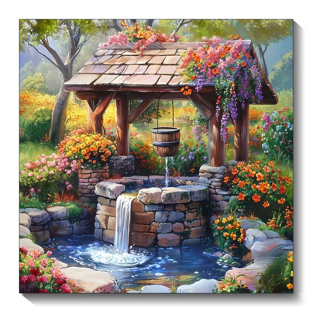 Nouvelle Arrivée : Peinture DIY Mosaïque Diamant Carré Complet et Rond, Motifs Maison, Paysage, Vill