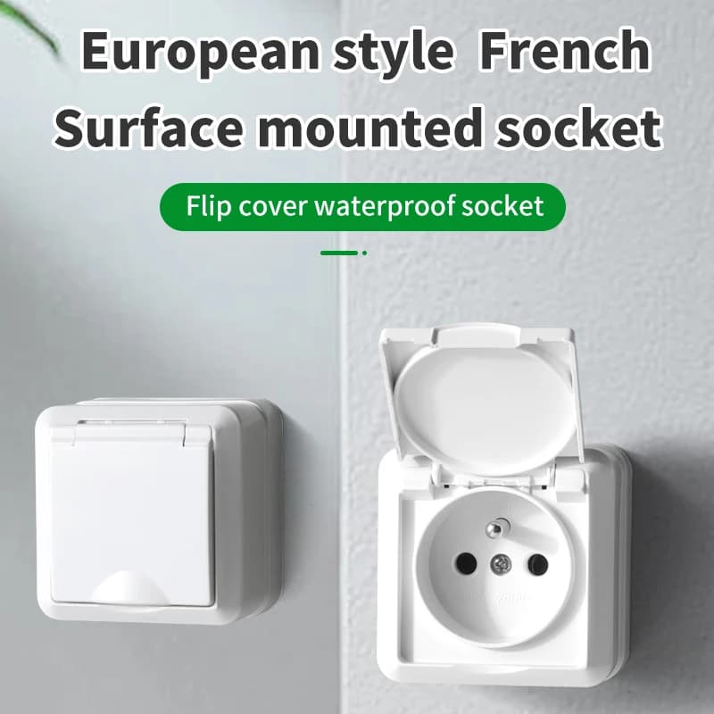 YW-1816-F type français prise murale étanche/Euro prise étanche avec mise à la terre IP20