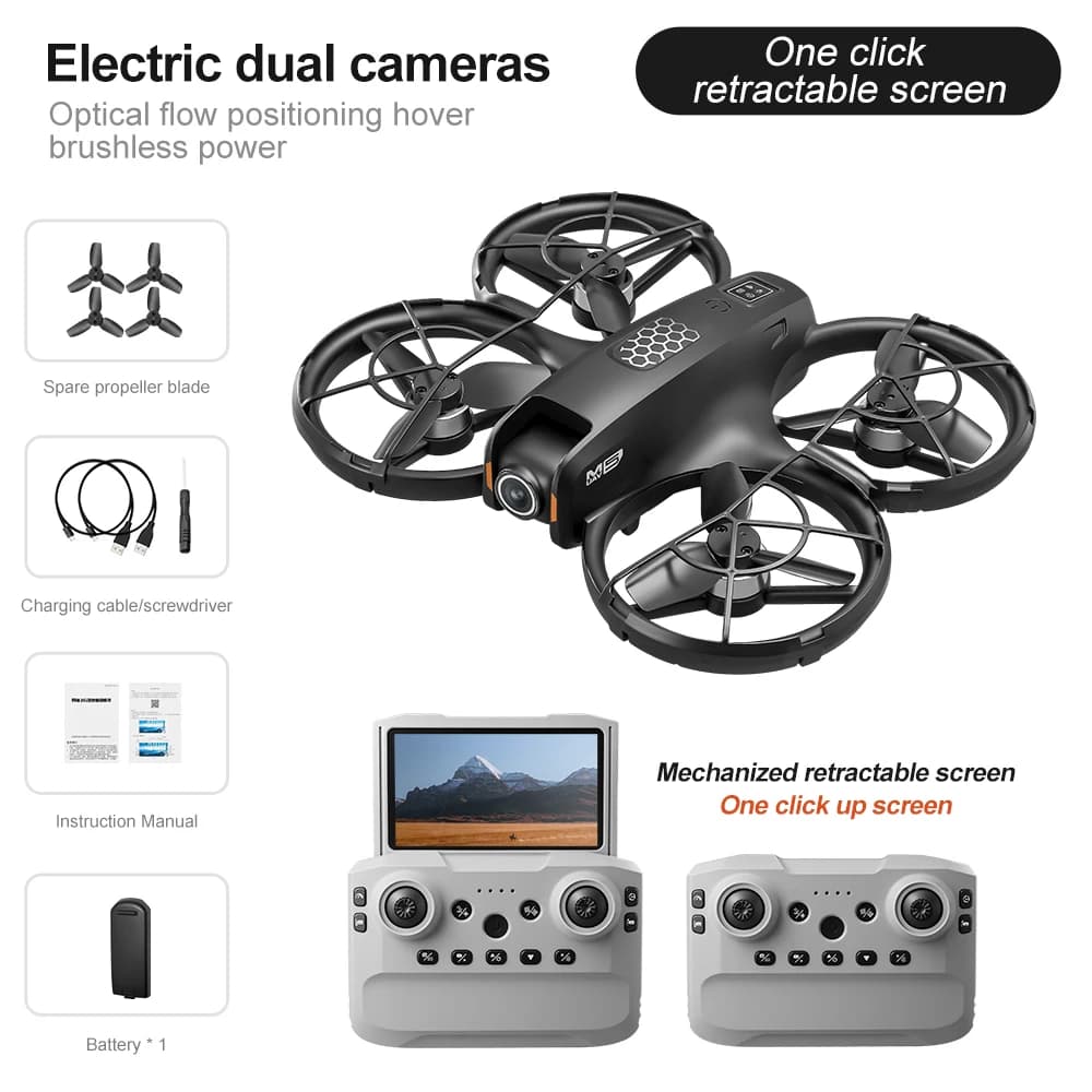 Nouveau Drone M5 2026 avec Caméra Aérienne HD 8K, GPS, Évitement Intelligent des Obstacles, Écran Té