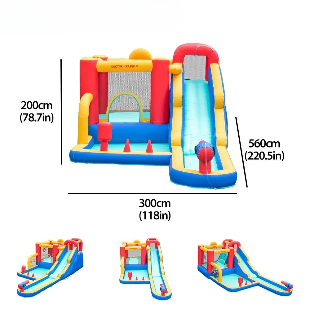 Maison gonflable domestique, nouveau Design, avec grande toboggan aquatique et piscine, château saut