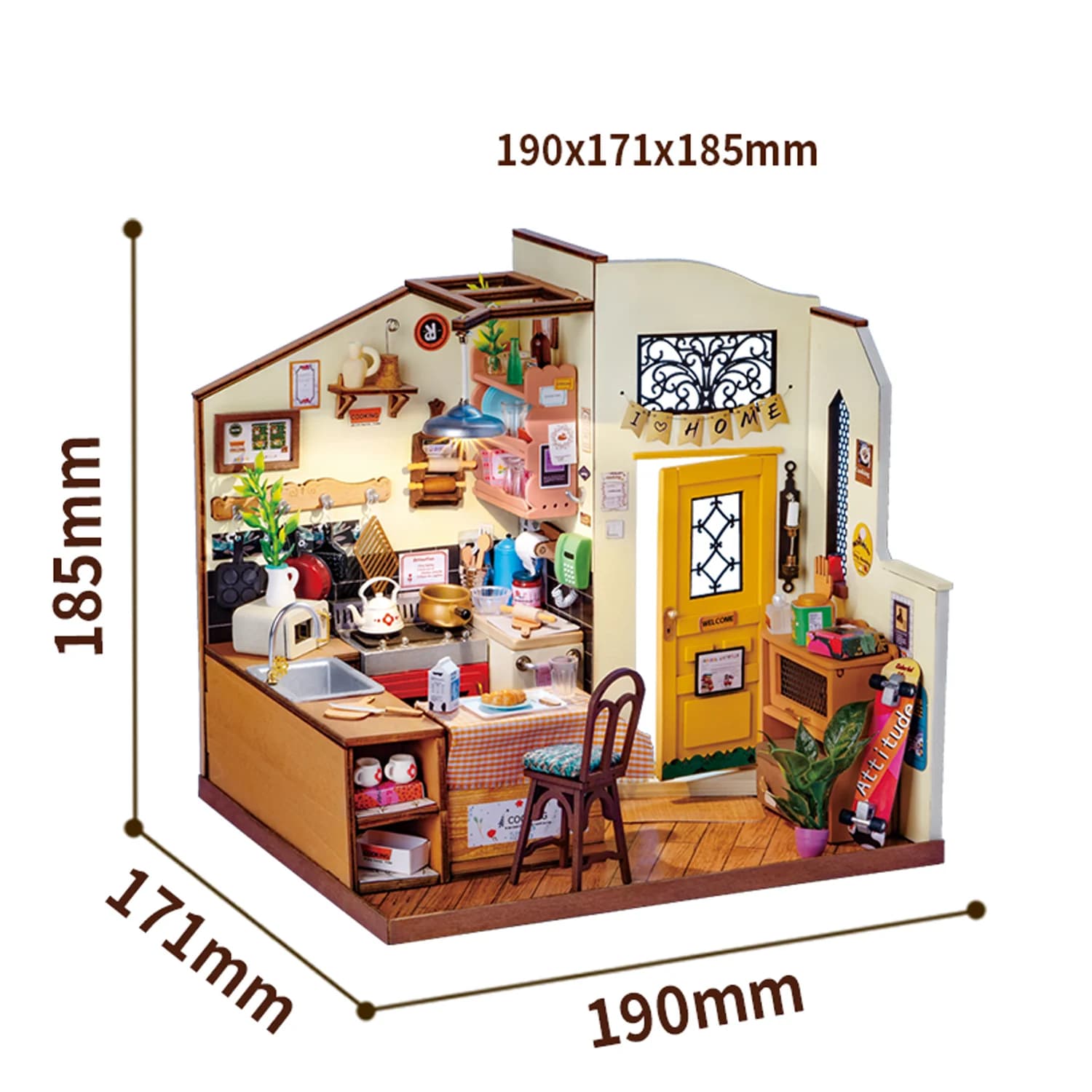 Rolife-Analyste de modèles de maison de courses miniatures pour enfants, jouet en bois, kit de brico