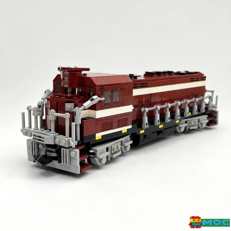 887Parts Blocs de construction de locomotives diesel, modèle de train, personnalisable, assemblage D