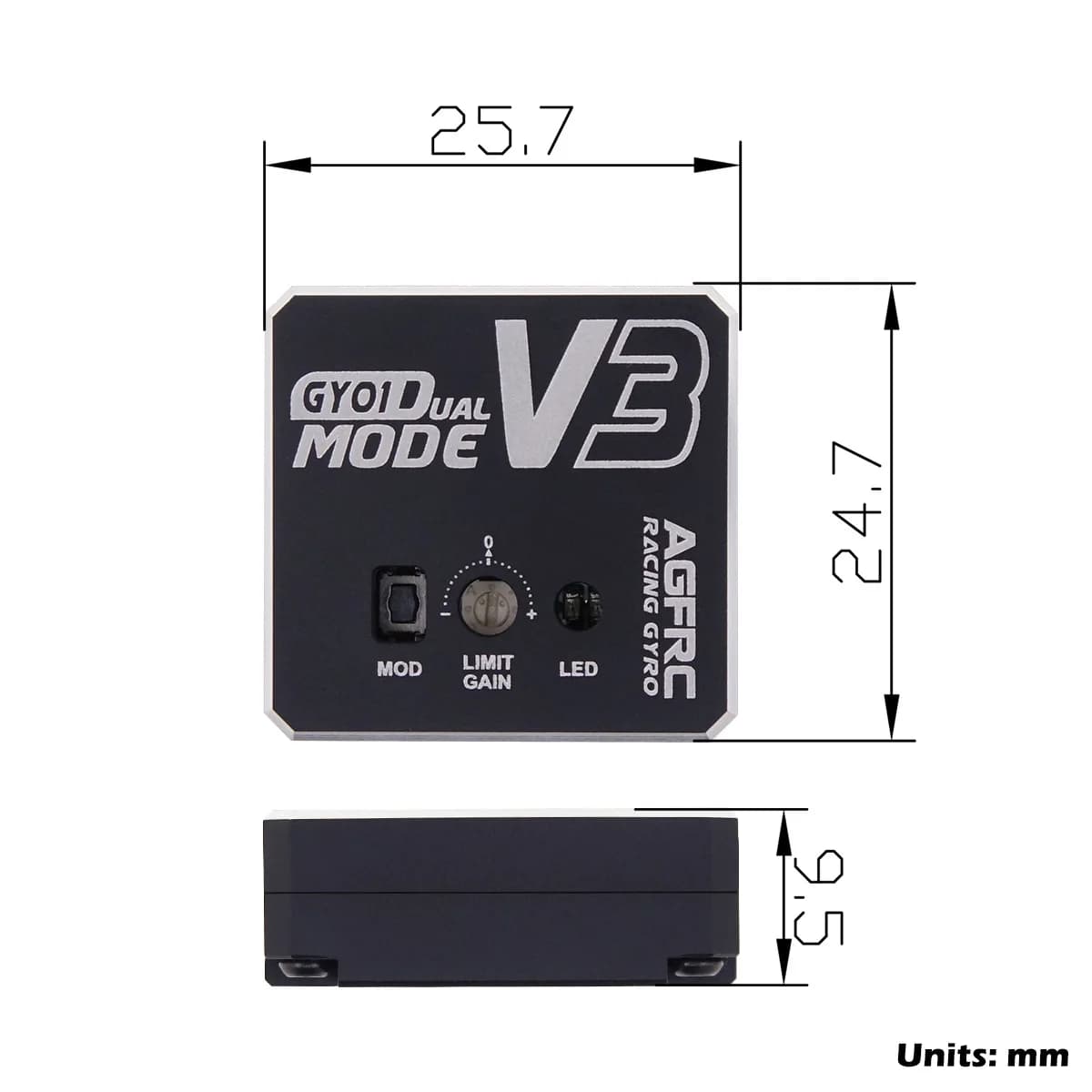 AGFRC GY01 V3 contrôle automatique de haute stabilité double Gain dérive réglé gyroscope pour modèle