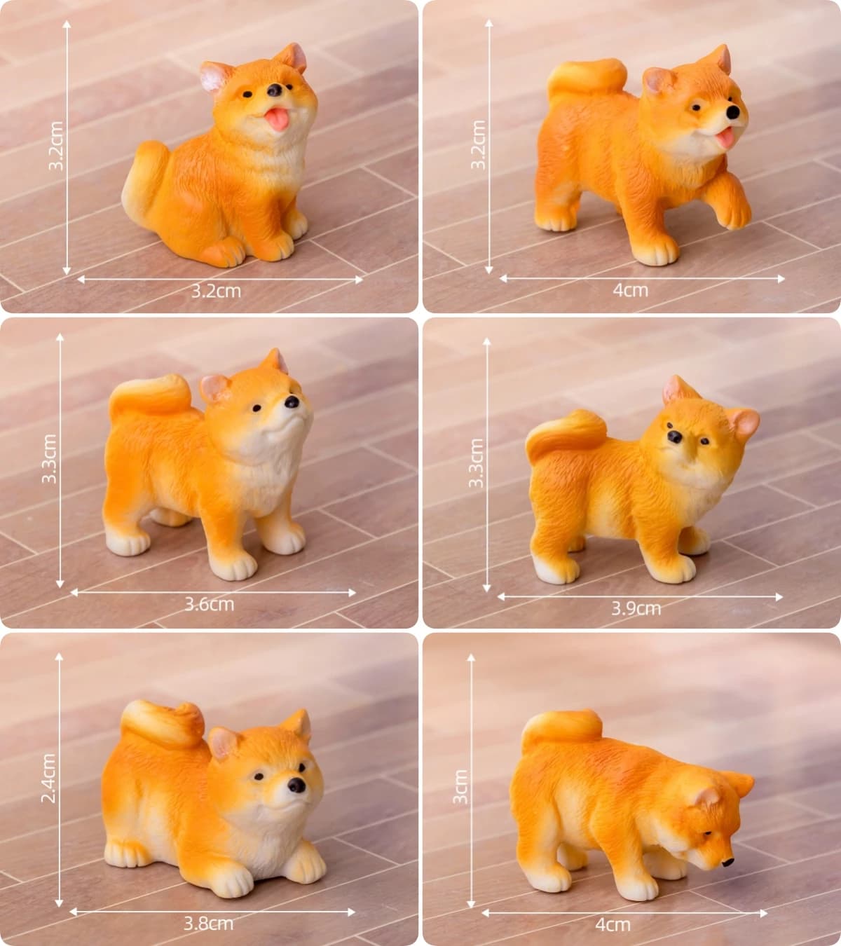 Figurine mignonne de petit Shiba Inu - Ornement DIY pour maison de poupée, voiture, bureau et décora