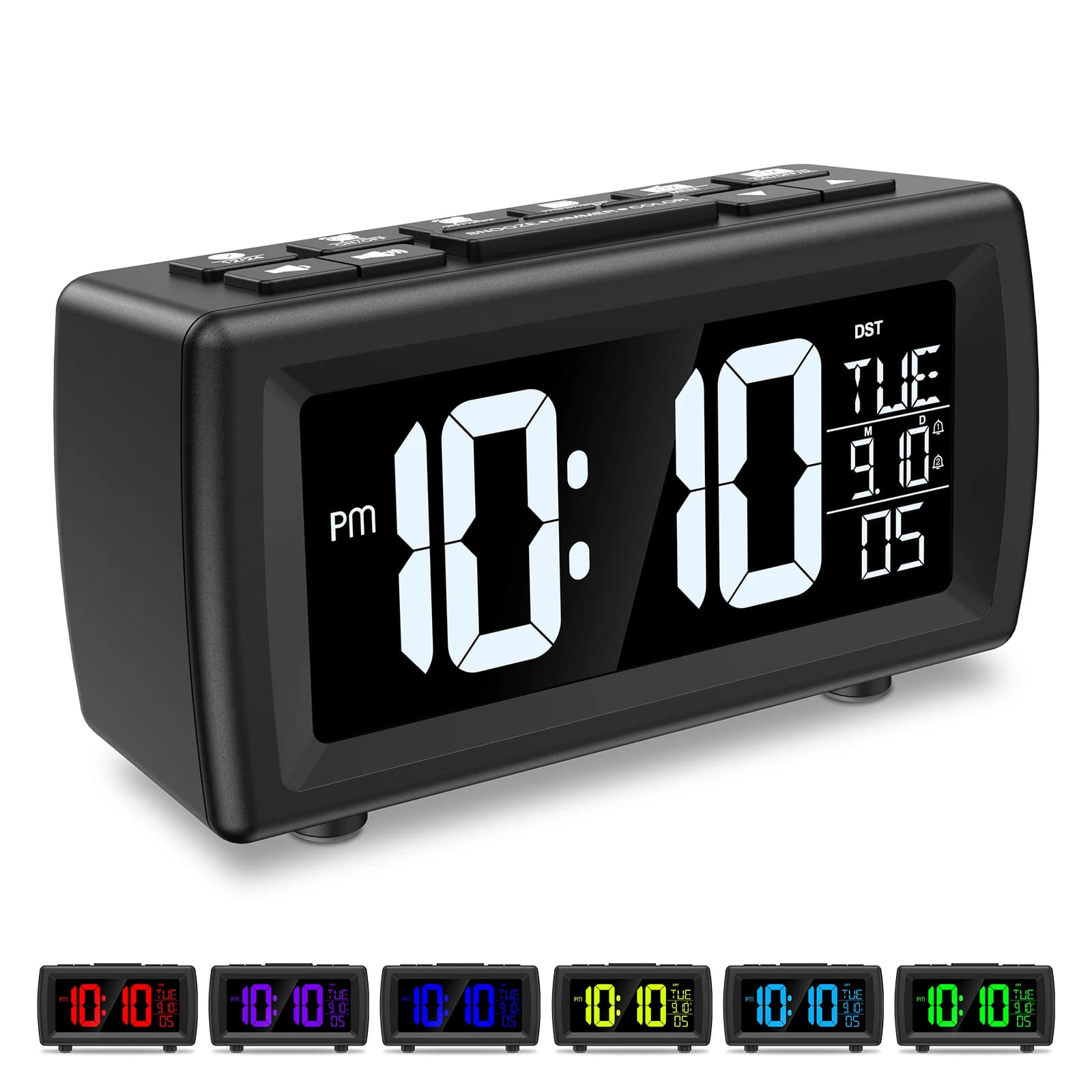 ORIA-Réveil Radio FM Numérique pour la Maison, Horloge avec Snooze et Volume Réglable, Horloge LED d