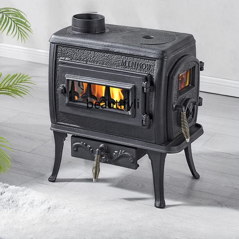 Poêle à bois en fonte pour cheminée, poêle de chauffage domestique, puissance 8kW, neuf