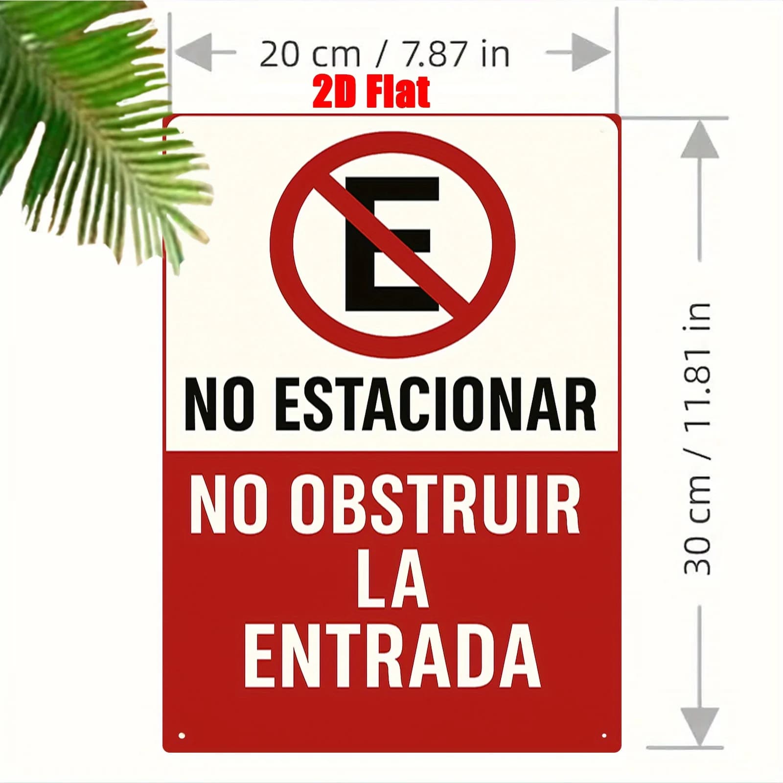 Panneau en métal « No Estacionar No Obstruir La Entrada » en espagnol, interdiction de stationnement