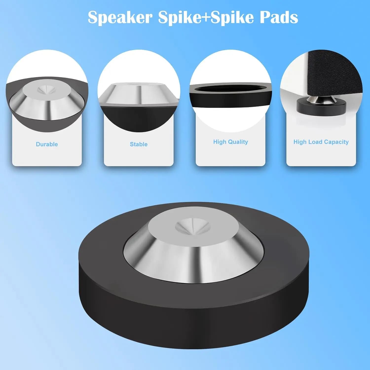 Supports de haut-parleurs 4/8 pièces, protections de sol en acier inoxydable, pieds d'isolation pour