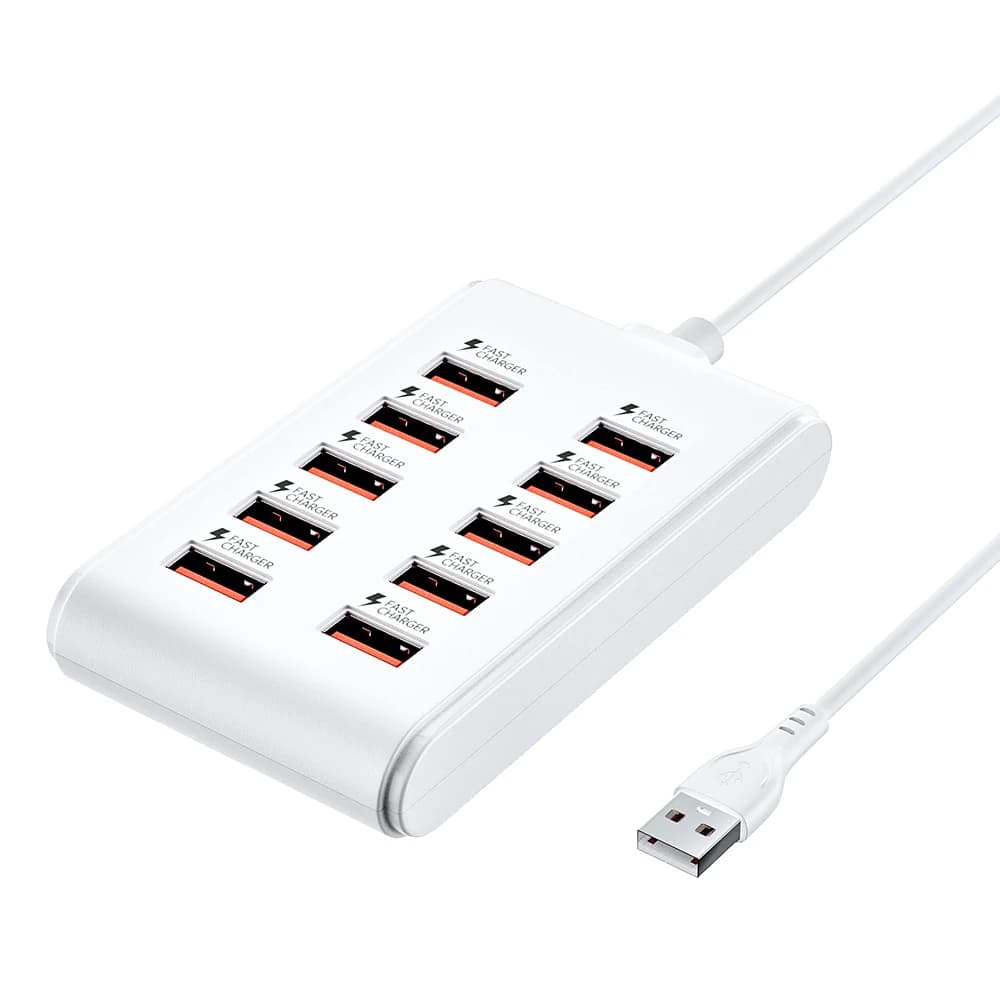 Station de charge de bureau 10-en-1 avec 10 ports USB (5 USB + 5 PD) à charge rapide, multiprise et