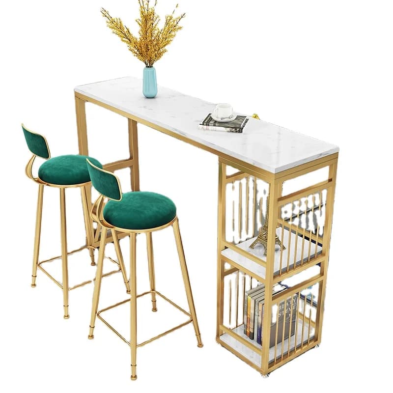 Table basse de mini bar domestique en marbre blanc
