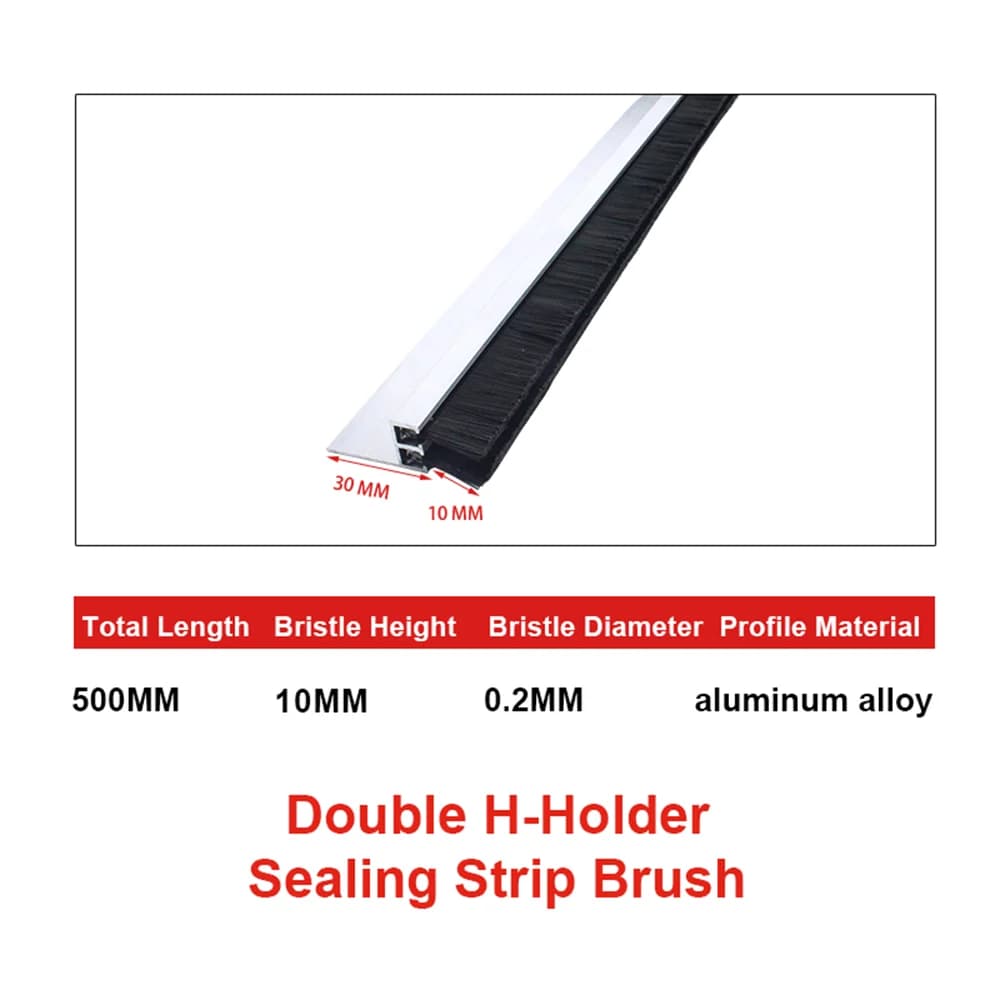 Brosse à bande d'étanchéité pour porte de Garage, Double profil en H, Isolation des espaces de fenêt