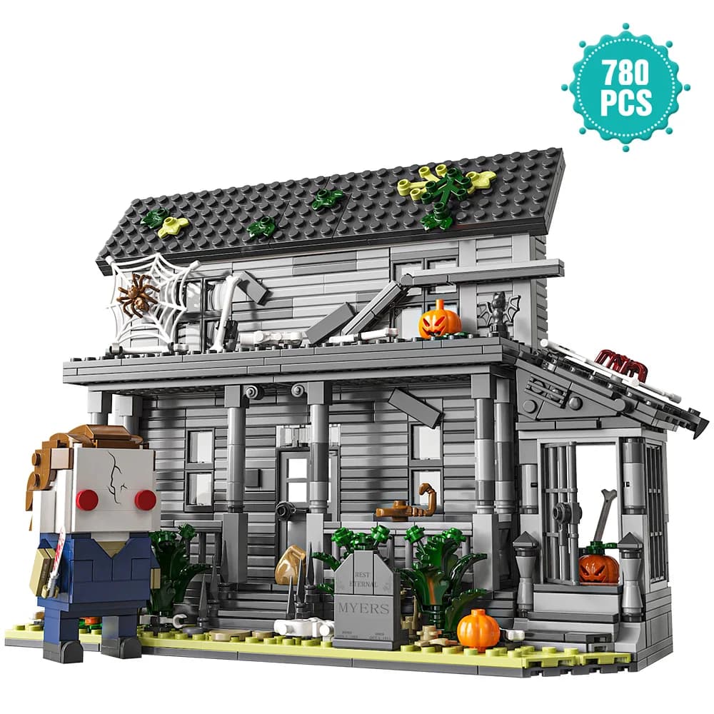 Kits de blocs de construction sur le thème du film d'horreur Halloween, figurines et maisons, jouet