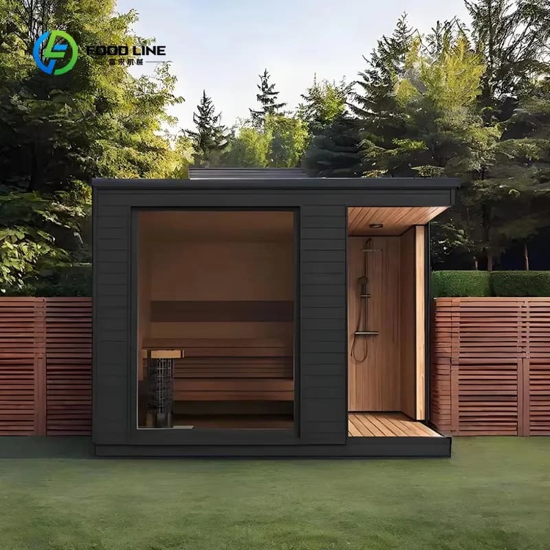 Sauna extérieur personnalisé en bois de cèdre rouge, cabine de sauna en bois et sauna infrarouge à v
