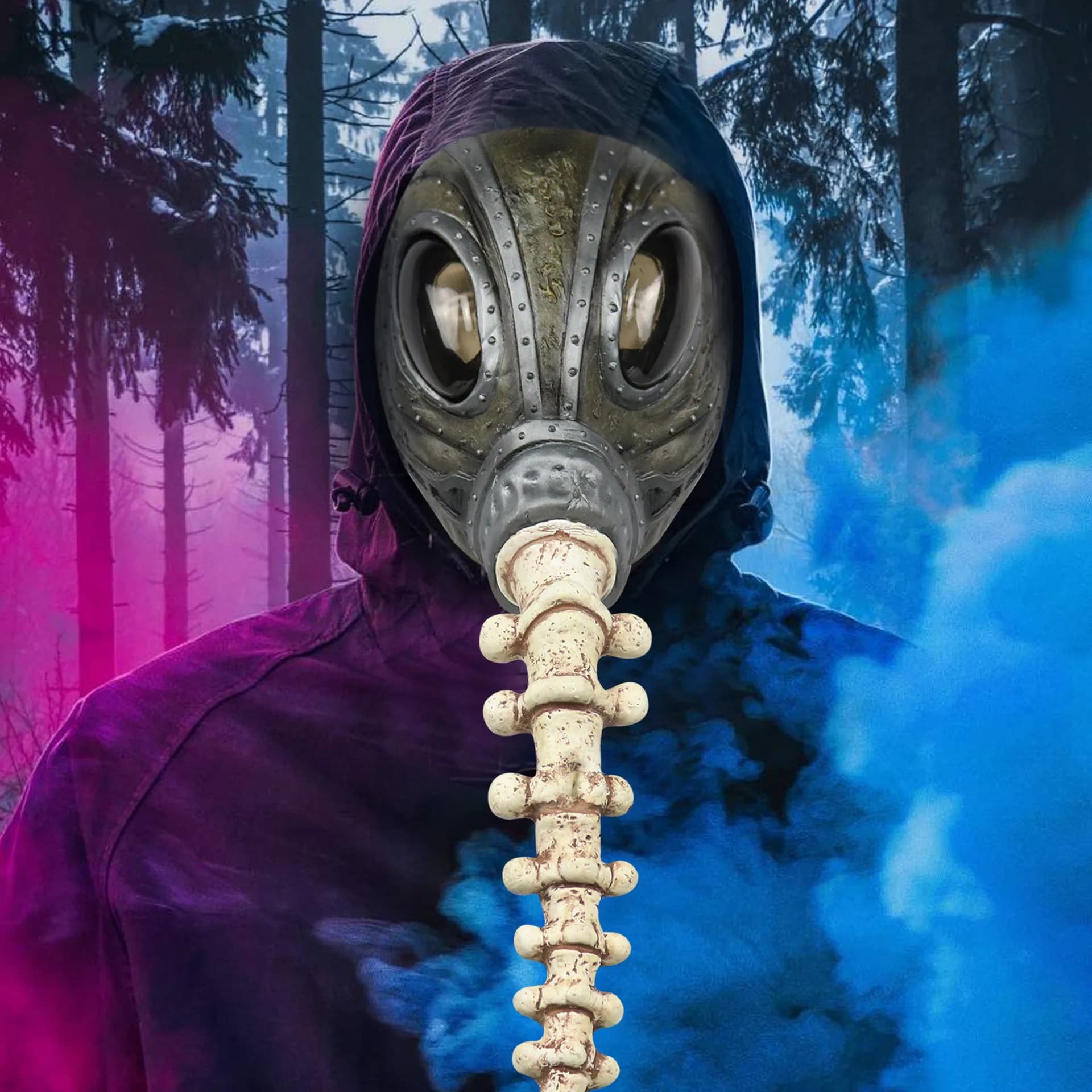 Masque en latex pour la tête, costume effrayant pour maison hantée, masque d'horreur pour Halloween