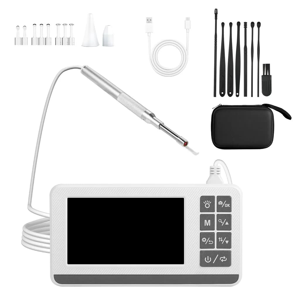 Caméra endoscopique auriculaire, écran LCD 4.3 pouces, Otoscope avec caméra auriculaire légère avec