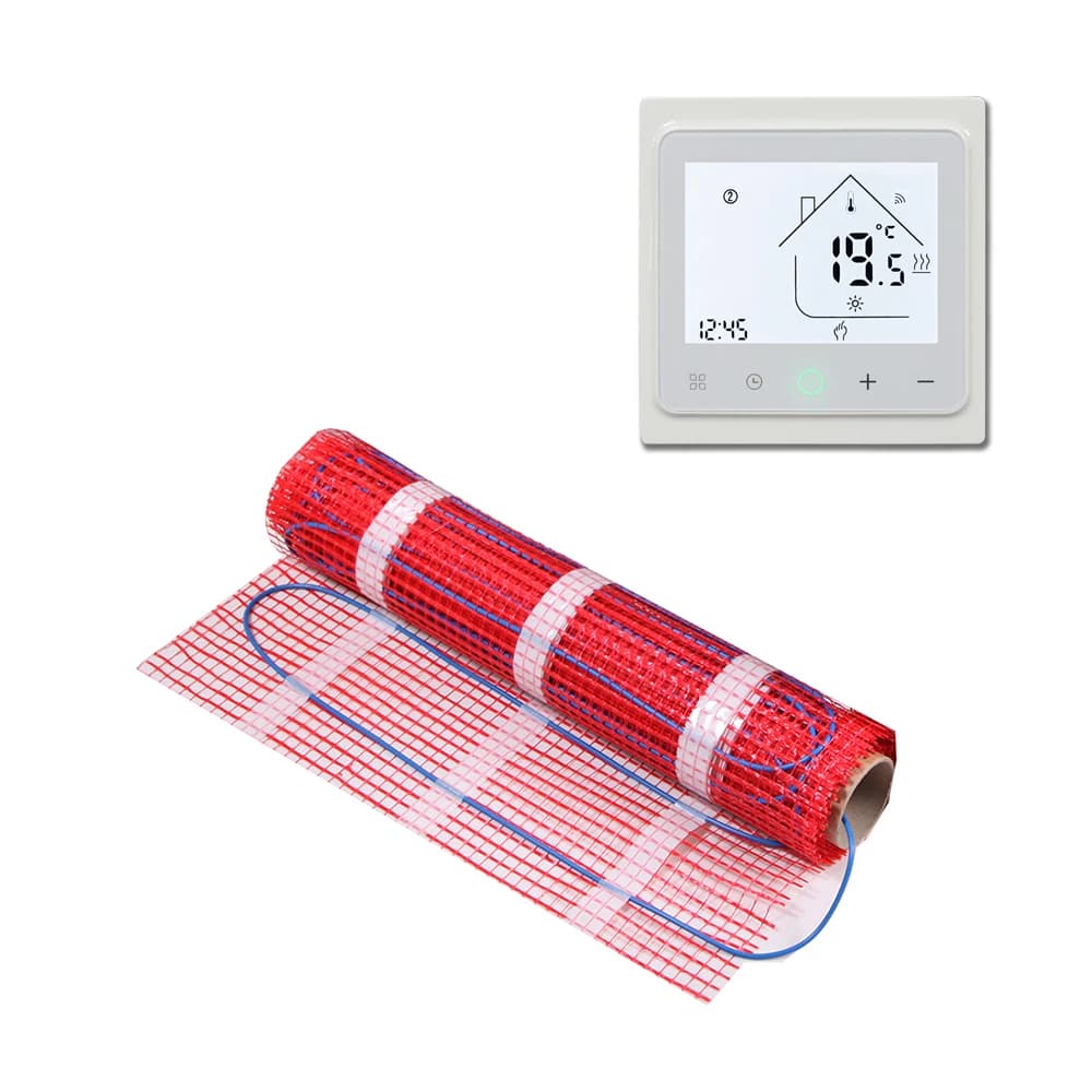Kit de chauffage électrique par le sol 230V 150W/M2 avec thermostat Wifi Tuya et capteur pour carrel