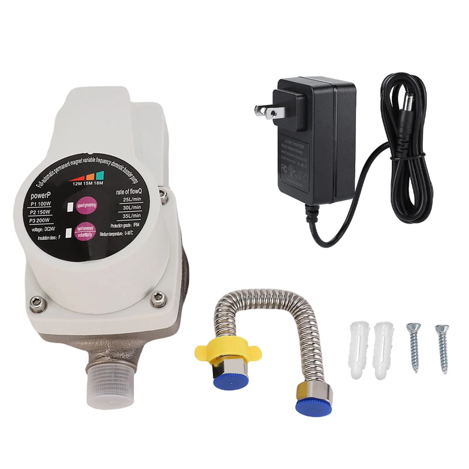 Pompe de surpression d'eau automatique silencieuse, 3 vitesses, moteur sans balais, pompe de surpres