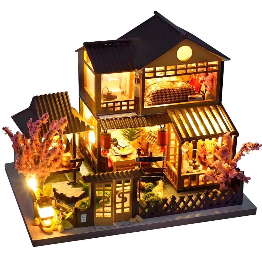 Bricolage cabane assemblé à la main Mini maison Villa modèle salon jouet ornements créatif Tanabata