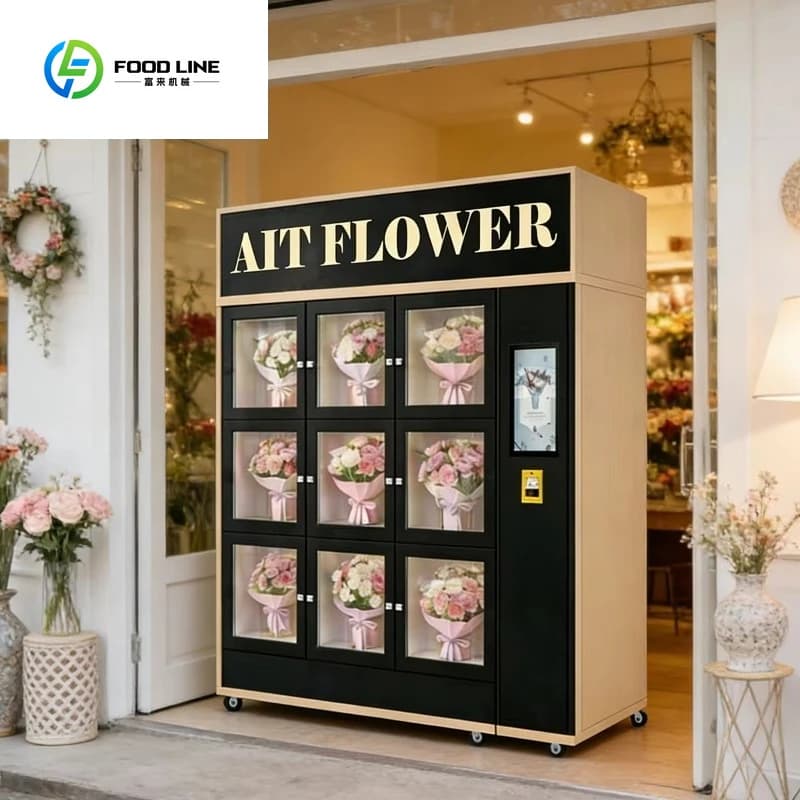 Distributeur automatique personnalisé FOODLINE de bouquets de fleurs fraîches avec service en libre-
