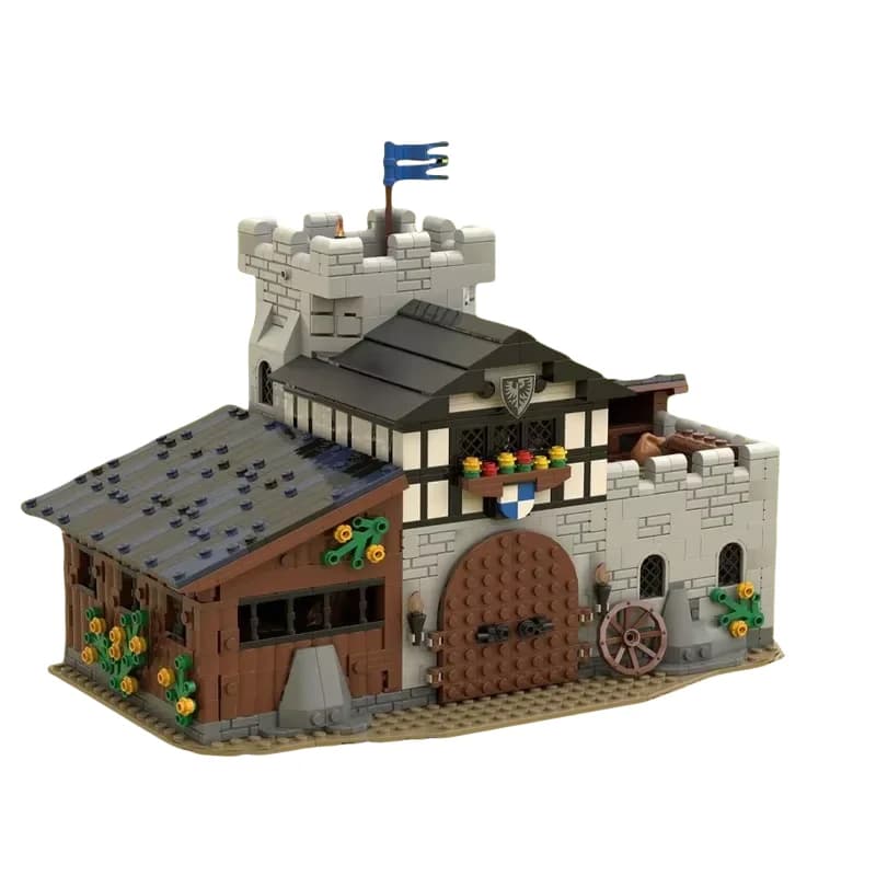 Modèle de maison médiévale du Fort et de l'apparence de rue MOC, kit de stabilité du chasseur d'aigl