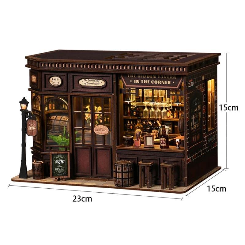 Kit de Modélisme DIY Maison de Poupées en Bois Miniature à Assembler, Puzzle 3D avec Lumières et Meu