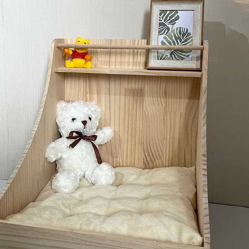 Maison pour chien en bois massif, lit pour chat, petit chien, lieu de couchage, confortable et doux,