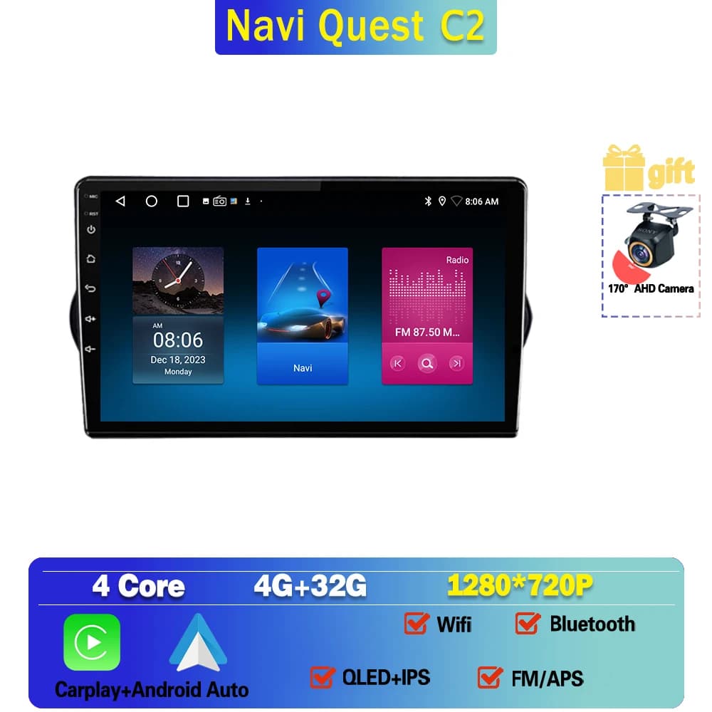 Android 16 Carplay pour Fiat Tipo Egea 2015 - 2023 Autoradio Auto 4G WIFI GPS Navigation Lecteur mul