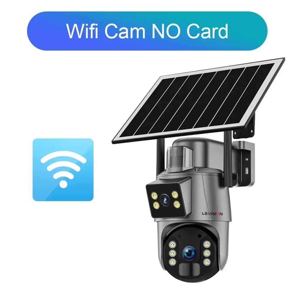 LS cig4 K-Caméra Solaire Extérieure, Écran Touristique, 8MP, 4G, WiFi, Rouge, Lumière Bleue, Alarme,