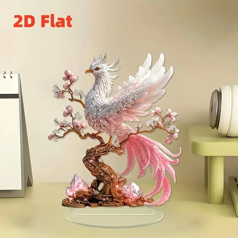 Statue de décoration de bureau en cristal Phénix, 1 pièce, idéale pour la décoration de la maison, d