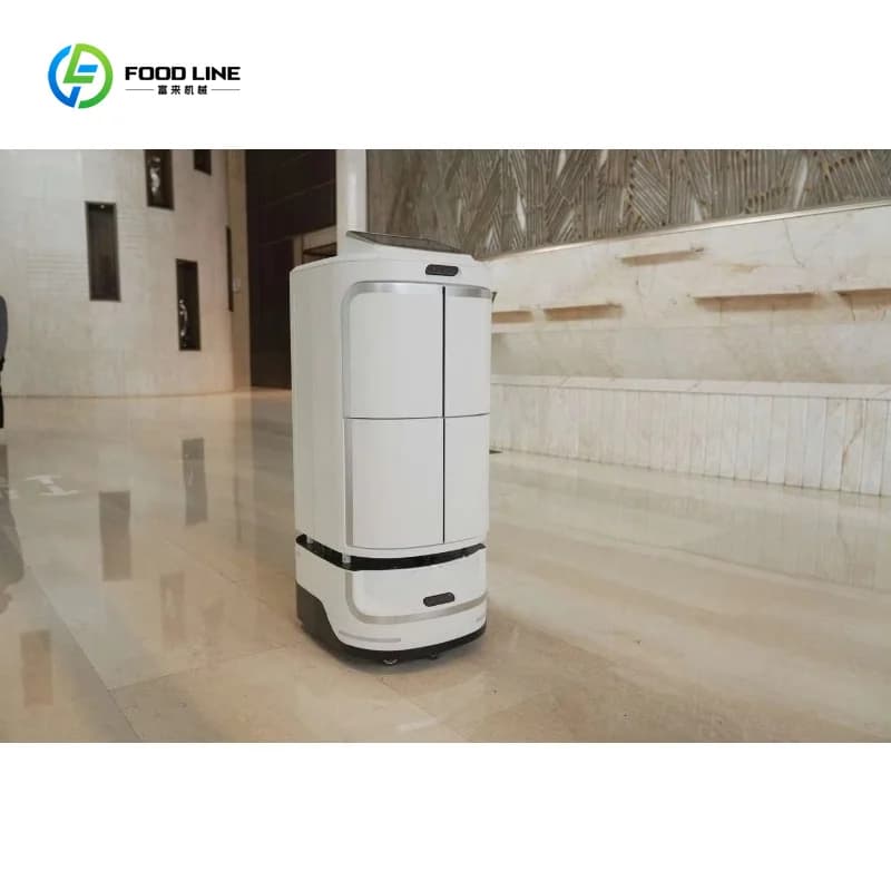 Robot de livraison, charge utile de 20 kg, autonomie de 10 heures, navigation automatique, services