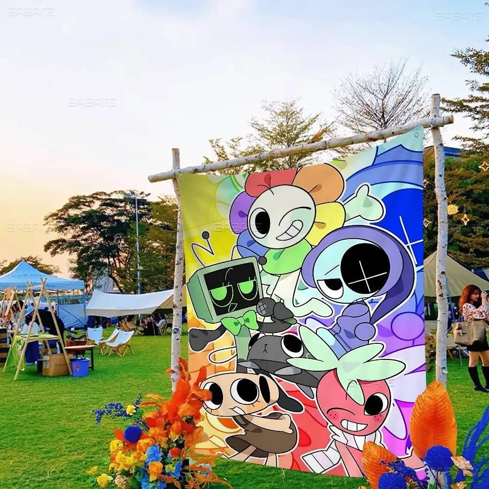 D-Dandys WorldS – drapeau de dessin animé à faire soi-même pour photos de groupe en famille, décorat