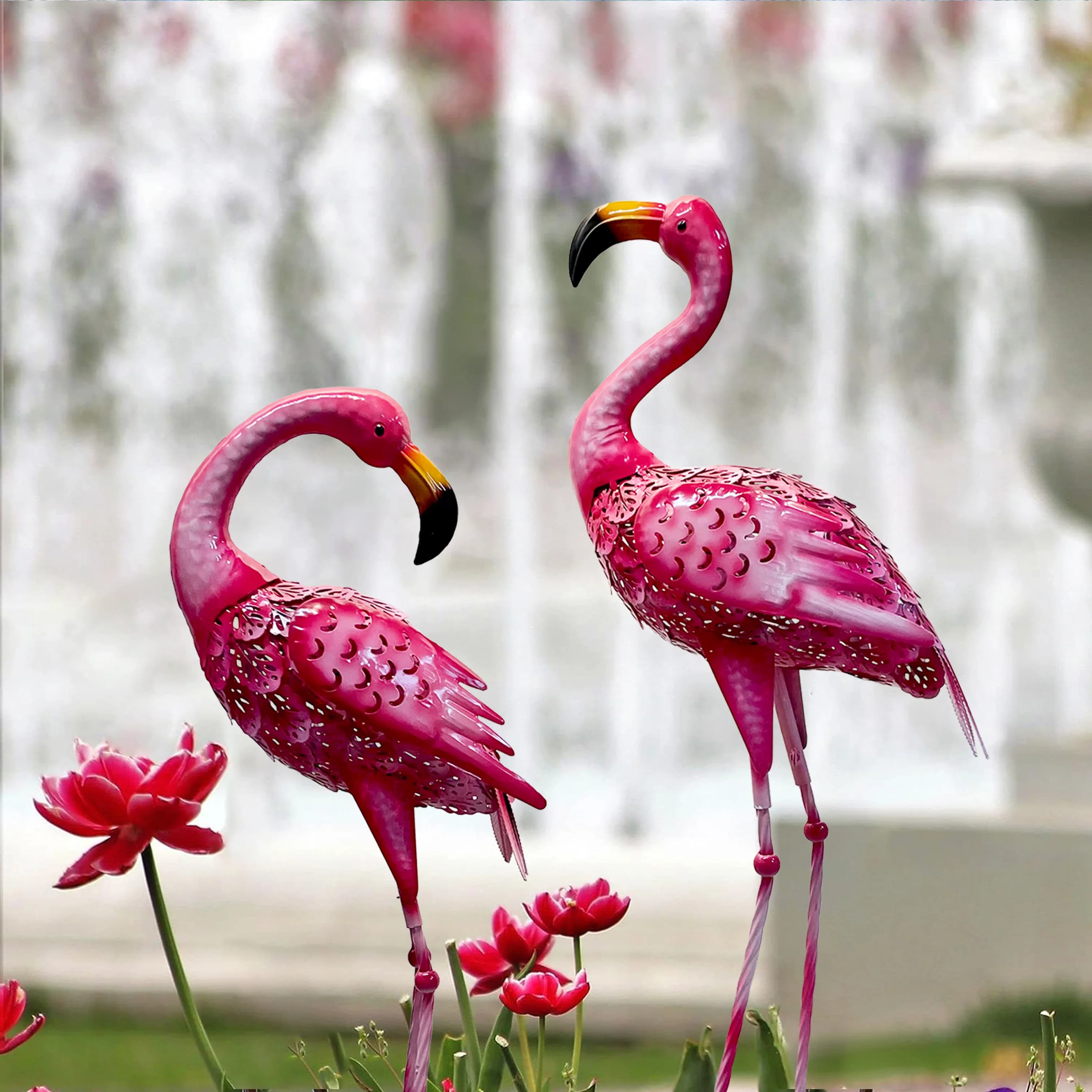 Statue de flamant rose pour jardin, décoration d'extérieur, ornement de pelouse de cour, cadeau de s