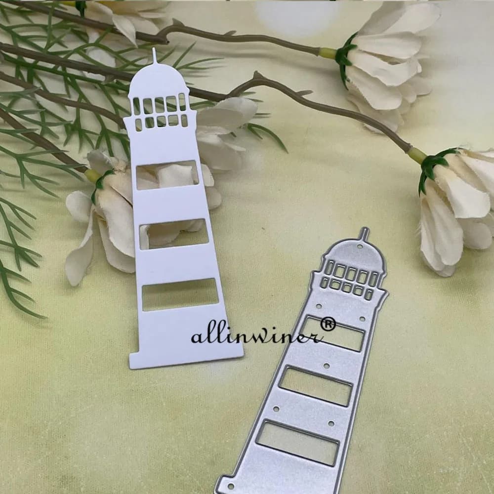 Matrices de découpe en métal bricolage, artisanat de phare de mer, scrapbooking, carte en papier gau