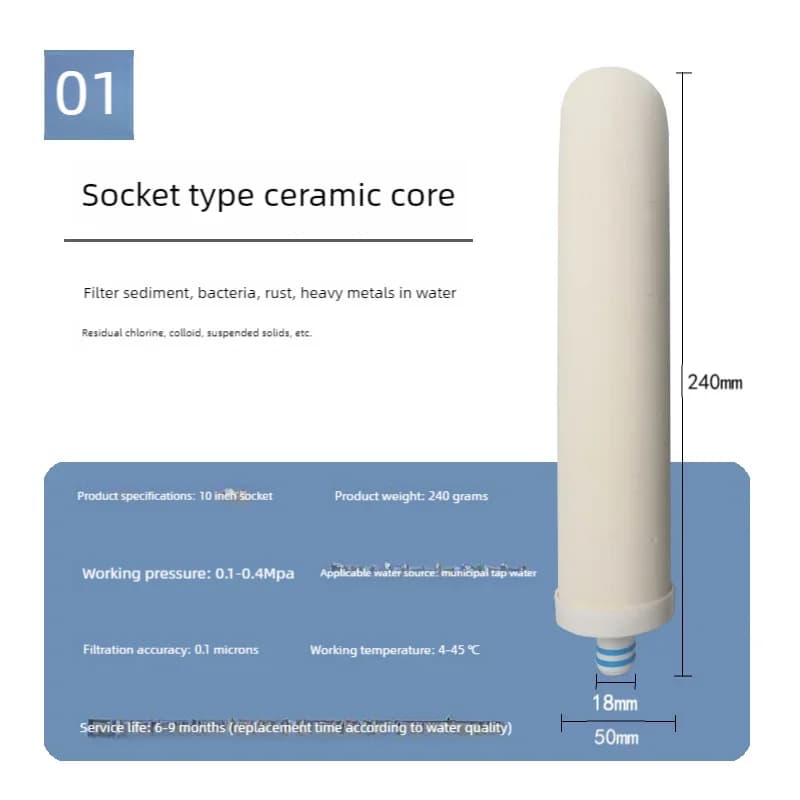 Filtre à eau en céramique universel de 10 pouces, remplacement de filtre à eau, élimine les impureté
