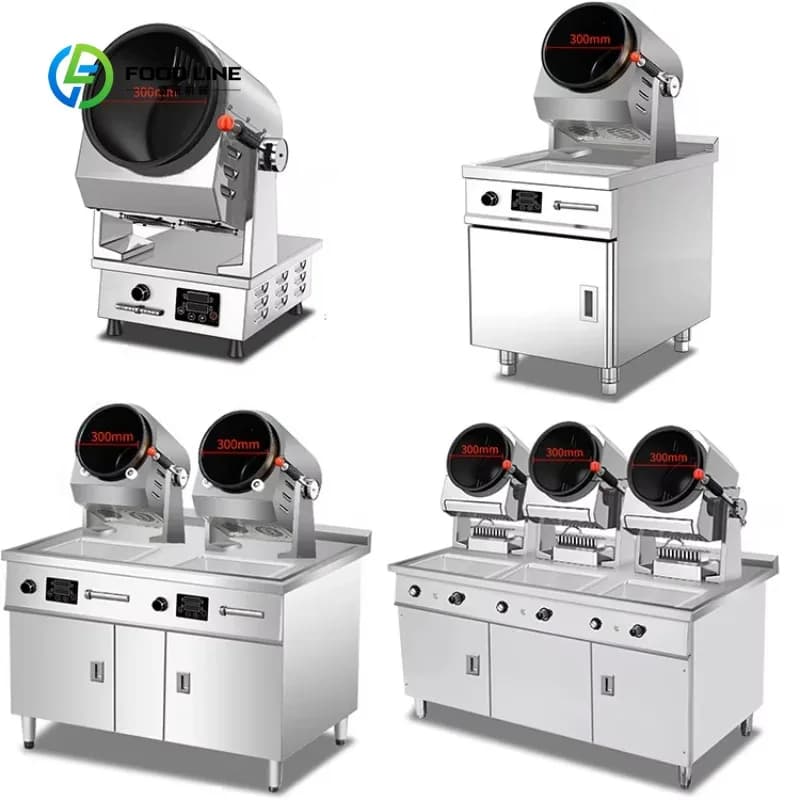 Wok électrique automatique personnalisé pour restaurant, robot de cuisson intelligent pour riz frit,