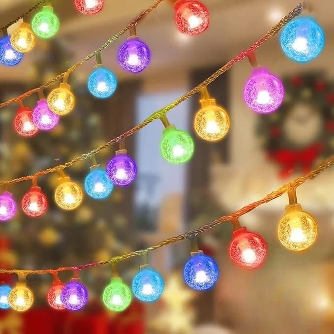 Guirlande lumineuse boule à bulles LED, lueur dorée, alimentée par batterie/USB, guirlande lumineuse
