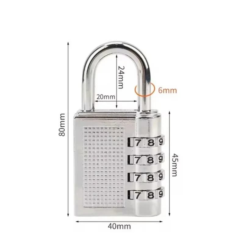 Nouveau métal 4 chiffres Code serrure extérieure étanche cadenas valise bagages Code serrure maison