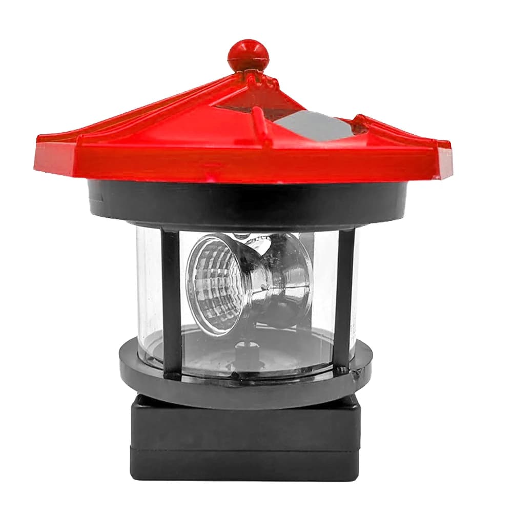 Phare forme solaire lumière LED clôture de jardin balise extérieure lampe à faisceau rotatif
