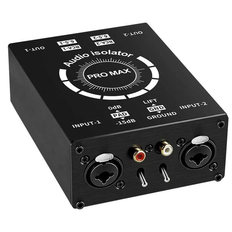 Boîtier anti-bruit passif 2 canaux XLR RCA TS TRS, isolateur de boucle de masse, filtre anti-bruit p