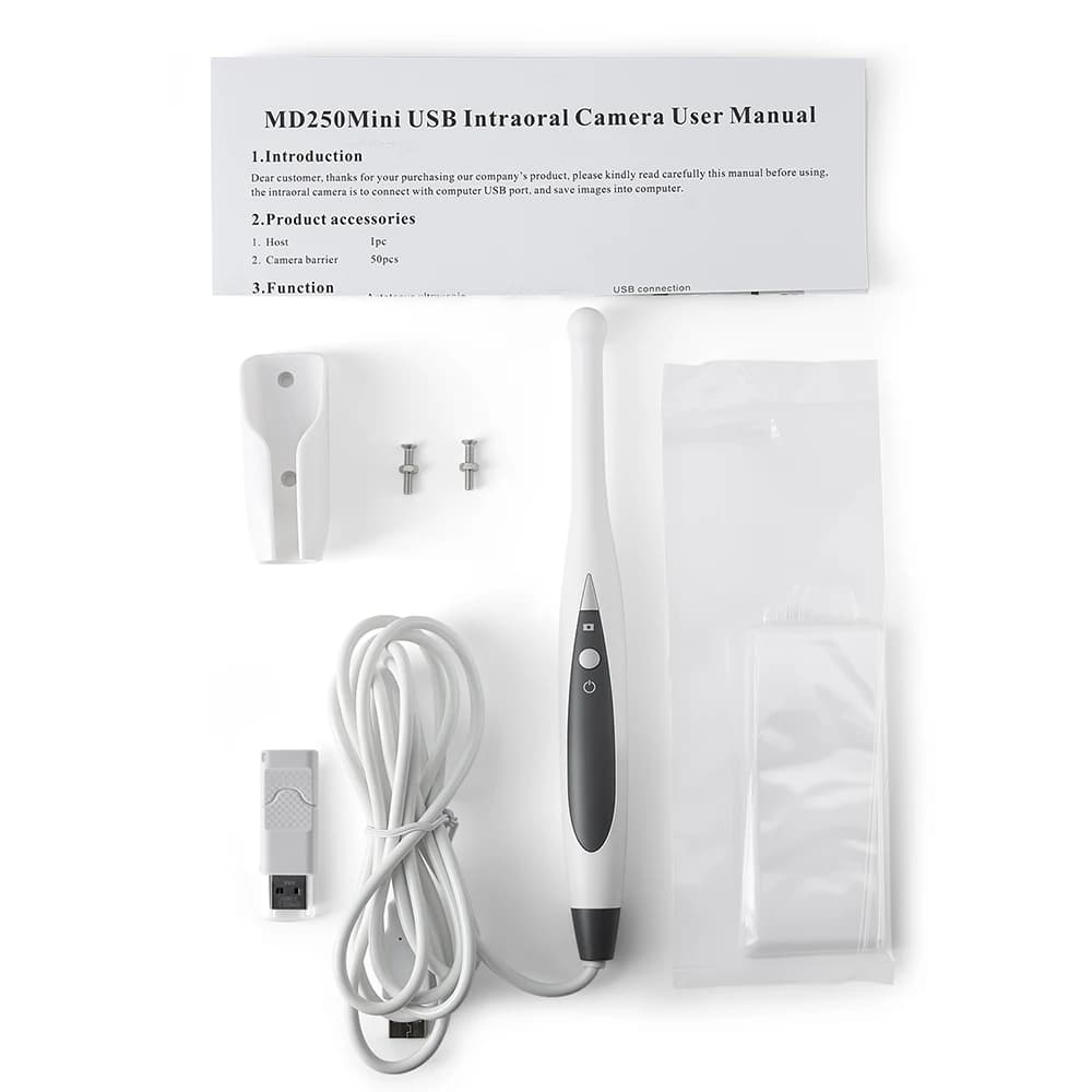 Azdent dentaire intra-oral Camara 6 lumière blanche LED caméra buccale ordinateur USB HD 1280x720P 3