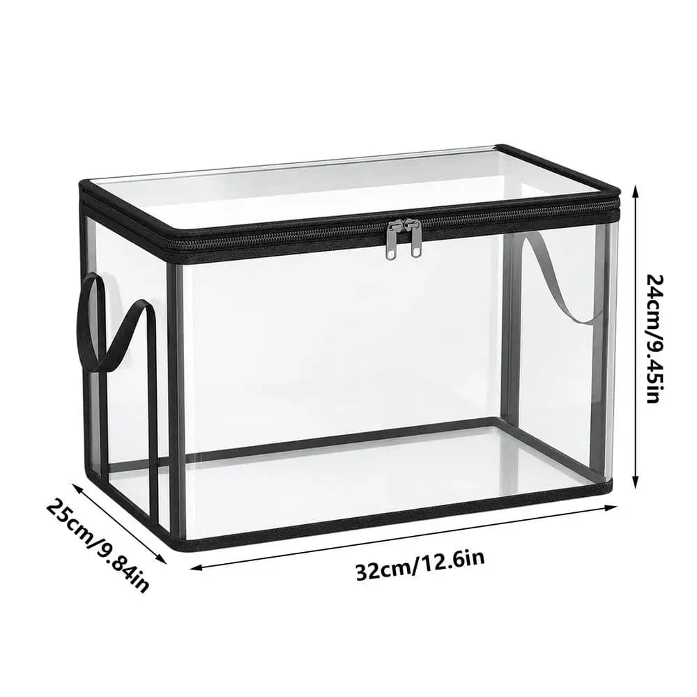 Boîte de rangement transparente en plastique grande capacité empilable pour livres, jouets et vêteme