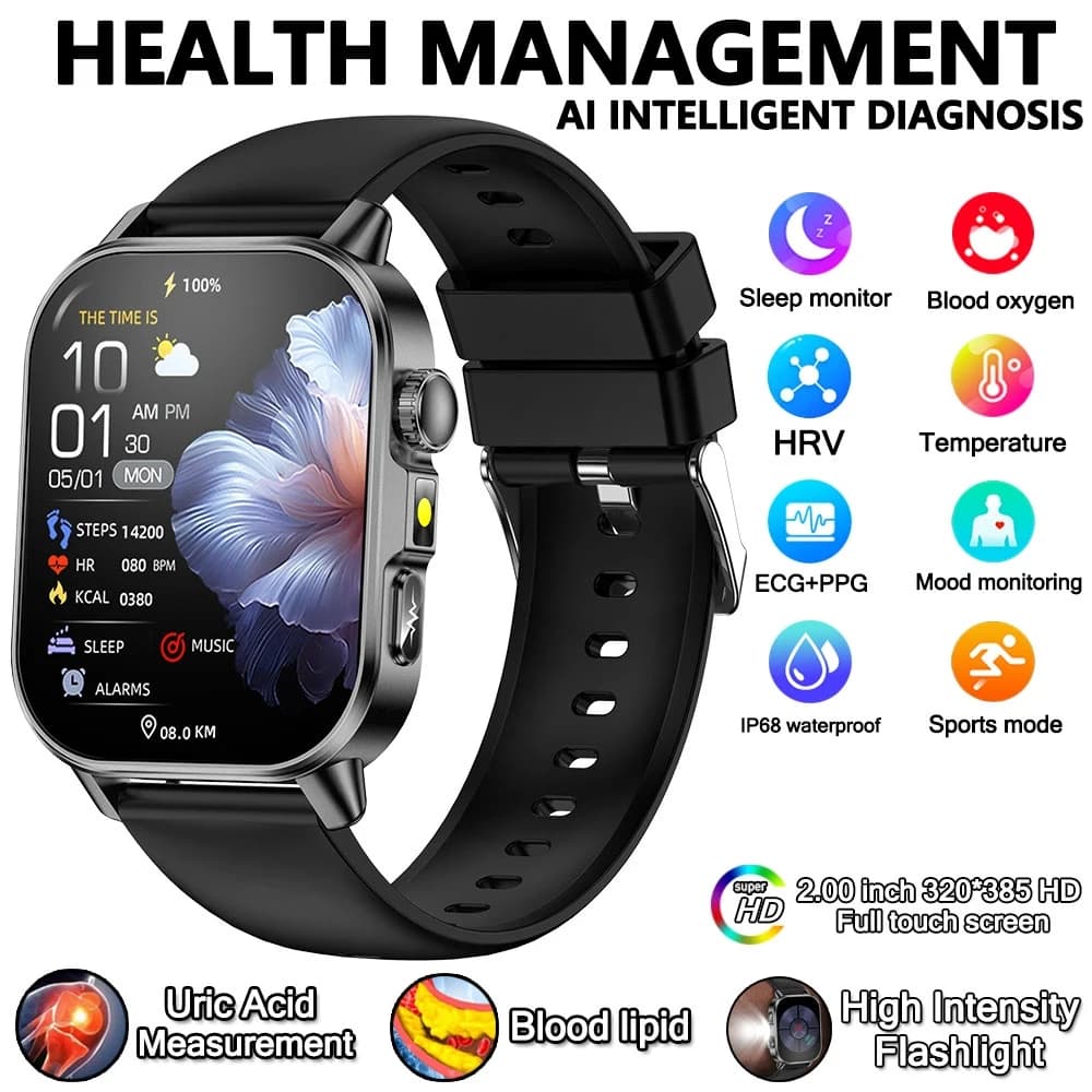 Montre connectée pour hommes et femmes, nouveau modèle d'analyse de la santé des acides uriques et d