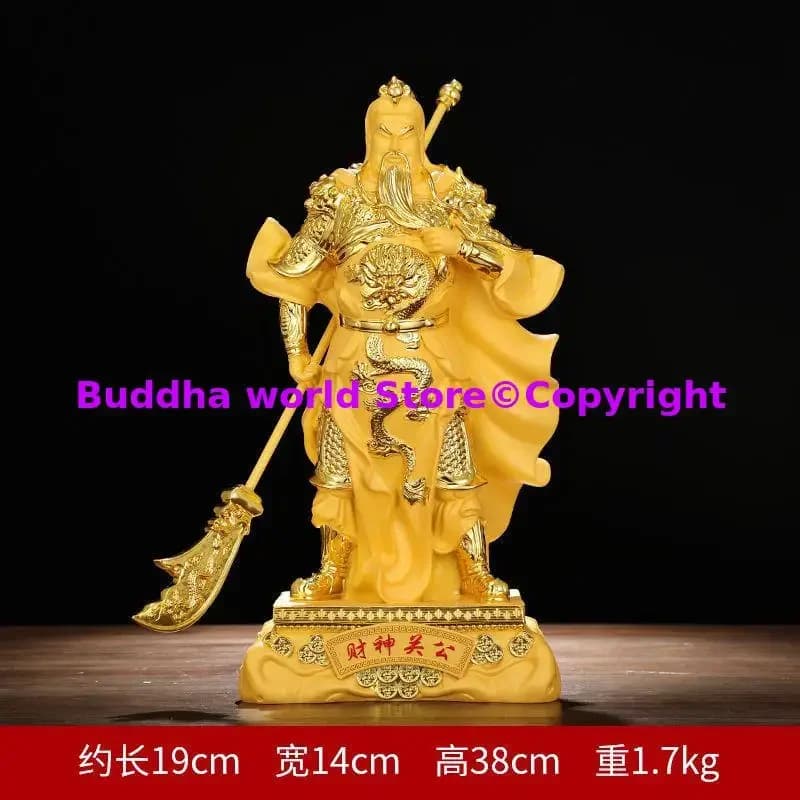 Guan Gong-Statue de Bouddha du Dieu de la Richesse, Ornement de Décoration Porte-Bonheur pour la Mai