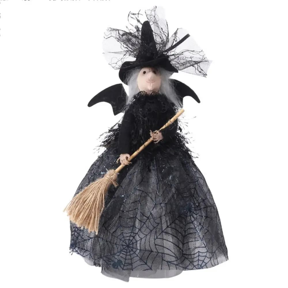 Créatif de haute qualité Halloween sorcière noir maison hantée soie effrayant bureau