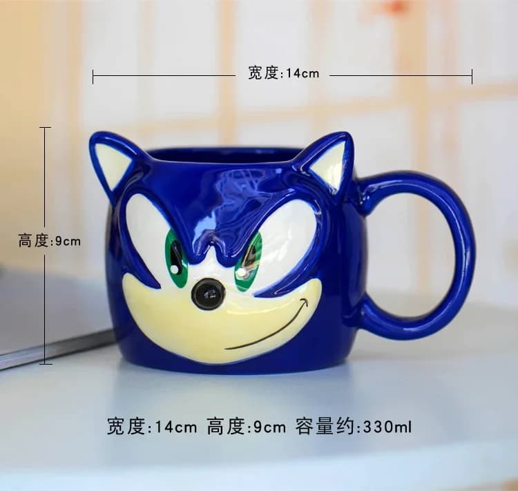 Nouvelle tasse en céramique bleue hérisson, mignonne et tendance, motif dessin animé, pour garçon, S