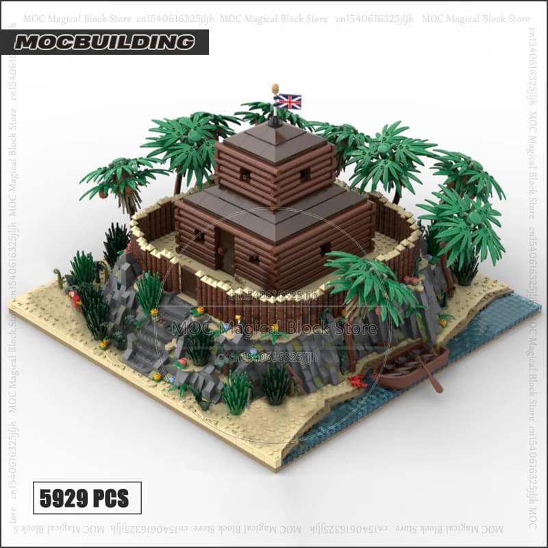 Wisure Island MOC importer nights The Stockade Movie Display Model, Castle Architecture Bricks, Toys