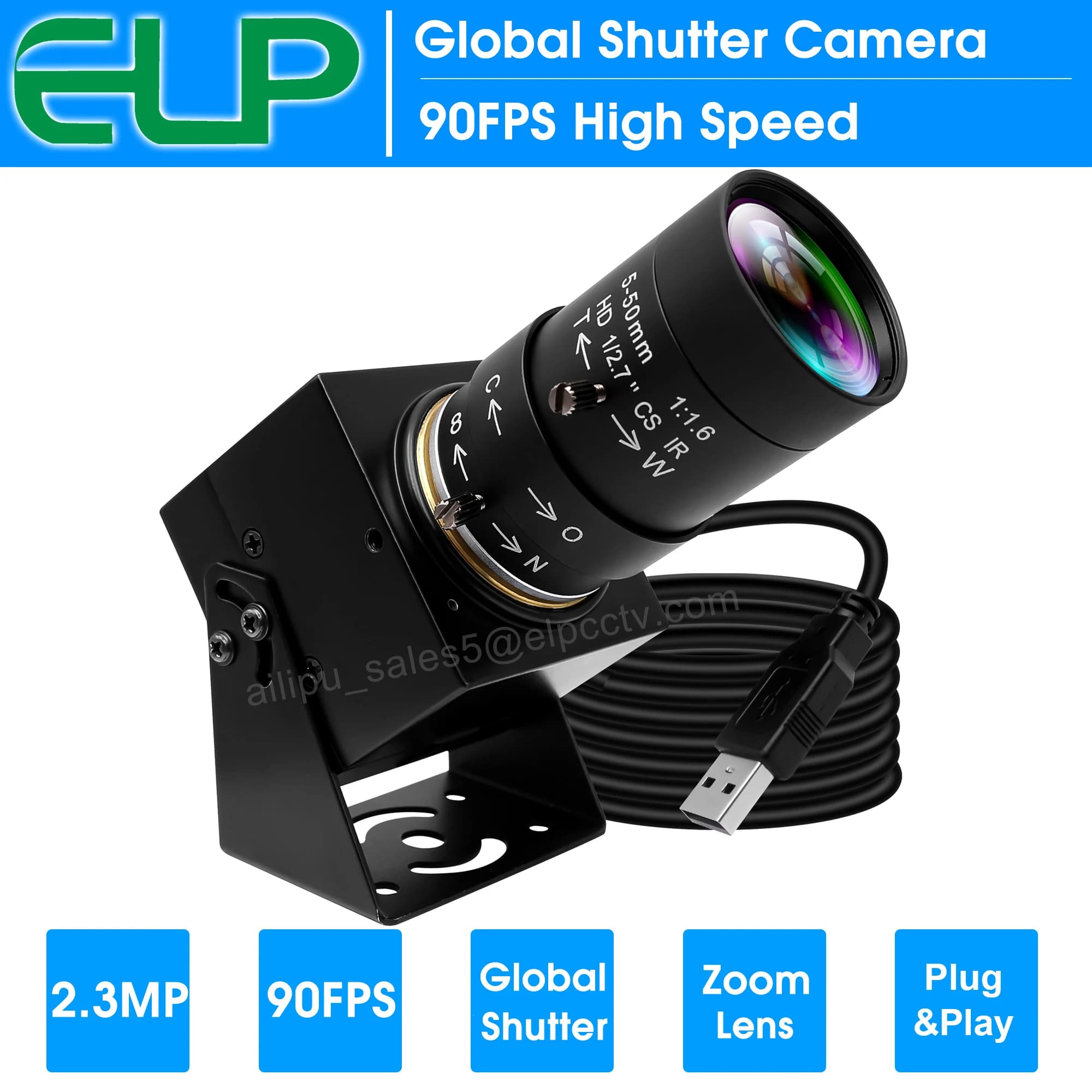 Caméra USB à obturateur global, haute vitesse 90 ips, 1920x1200, AR0234, couleur, mini caméra vidéo