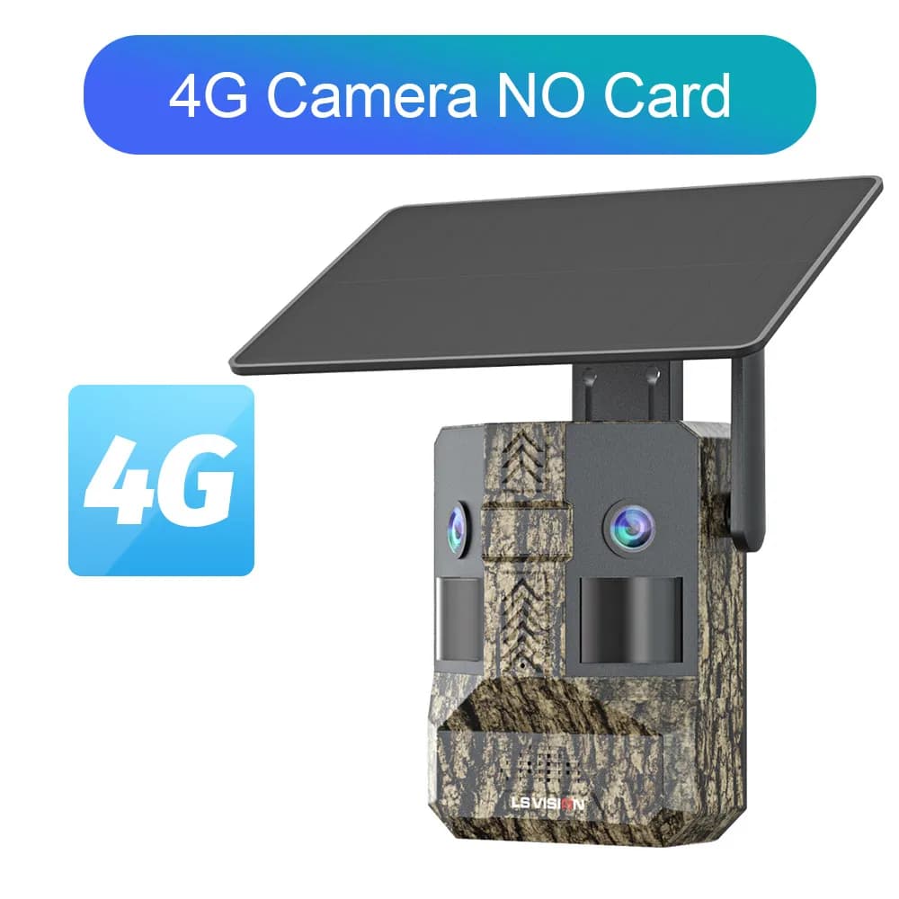 Caméra de chasse solaire 4G UCON 24MP à double écran, détection animale IA double PIR, déclenchement