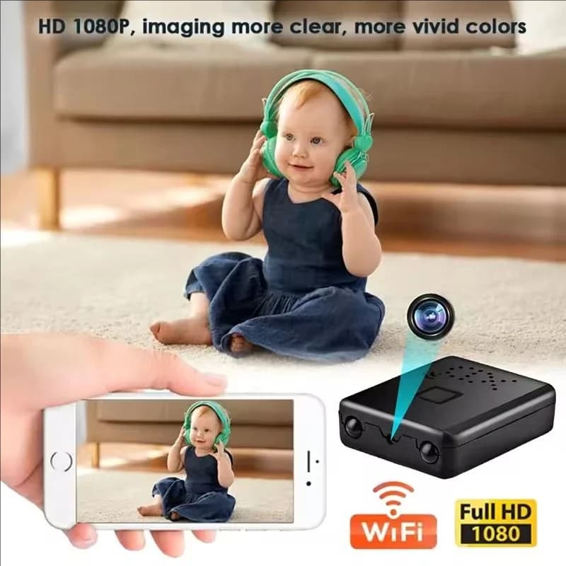 Mini caméra HD 1080P XD sans fil WiFi, caméra de sécurité domestique intelligente, caméra IP antivol